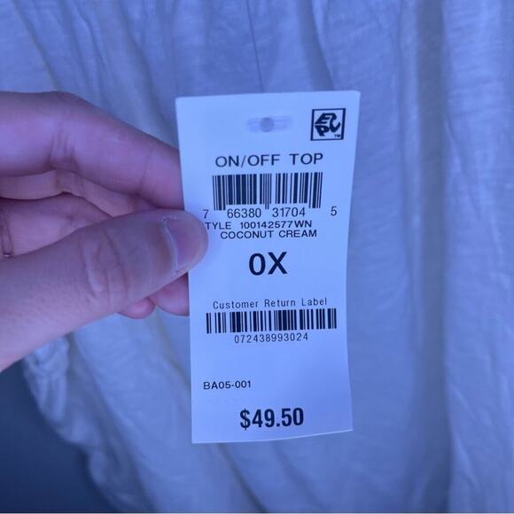 NWT Style & Co 2 Pack White & Sage Green Off Shoulder Short Sleeve Modest 0X - Picture 11 of 11